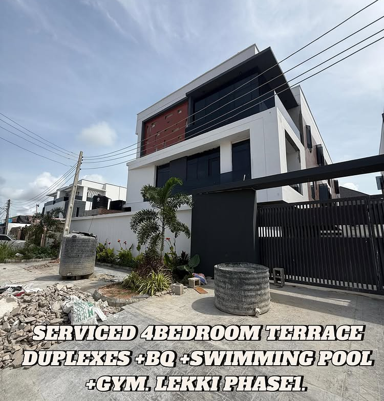 serviced 4-bedroom terrace duplex with BQ for sale in Lekki Phase 1
