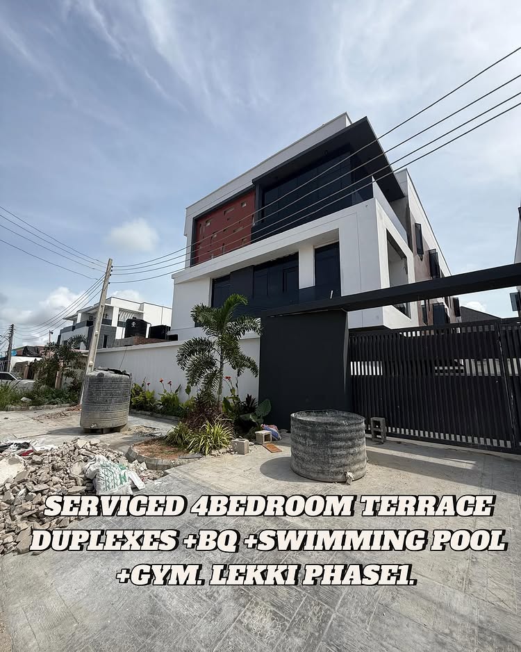 serviced 4-bedroom terrace duplex with BQ for sale in Lekki Phase 1