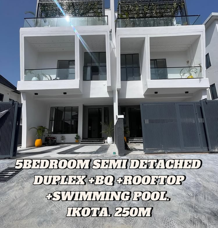 4-bedroom semi-detached duplex with BQ and swimming pool for sale in Ikota Lekki