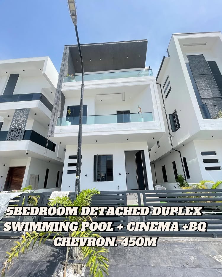 5-bedroom detached duplex with BQ, pool, and cinema for sale in Chevron